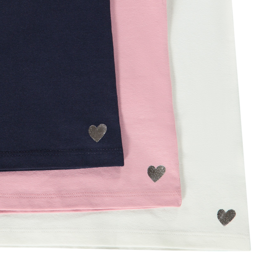 Σετ από 3 t-shirts με κοντά μανίκια για κορίτσι 