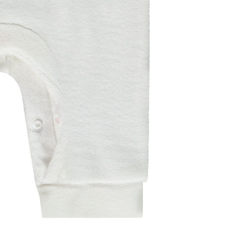 Ολόσωμη φόρμα μονόχρωμη βελουτέ για πρόωρο bebe κορίτσι 