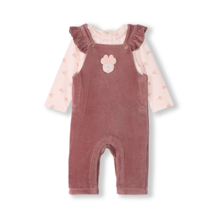 Ensemble 2 pièces avec salopette Minnie Disney pour bébé fille 