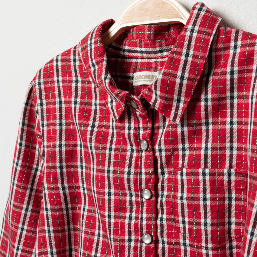 Φόρεμα μακρυμάνικο καρό και ζώνη 