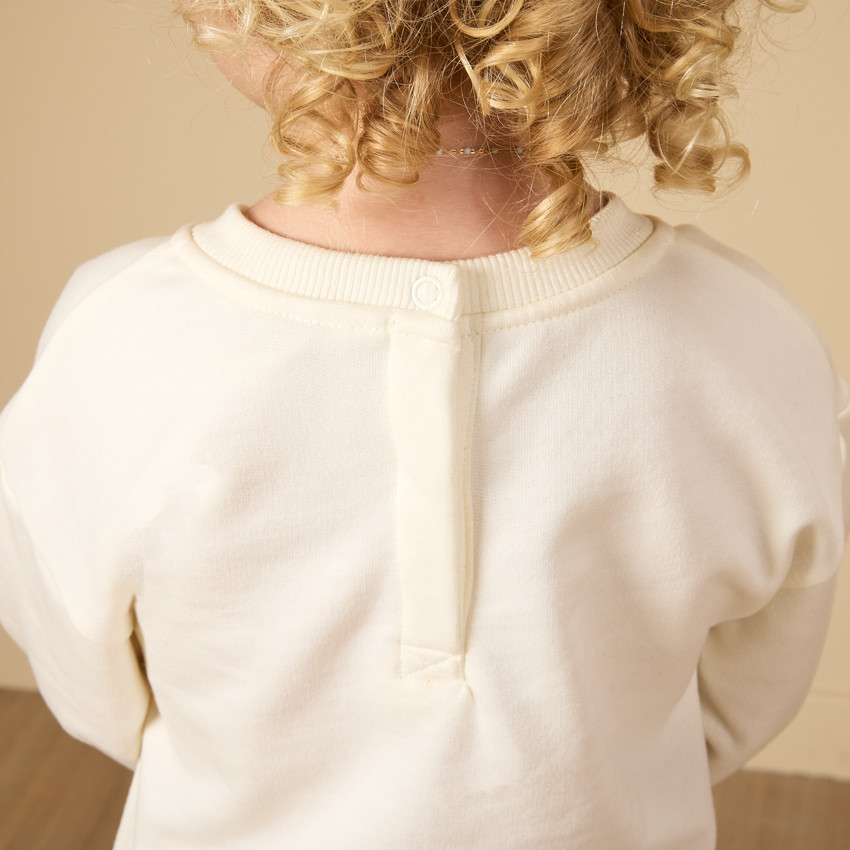 Φόρεμα μακρυμάνικο από σατέν και πλεκτό εφέ 2 σε 1 για μωρό κορίτσι 