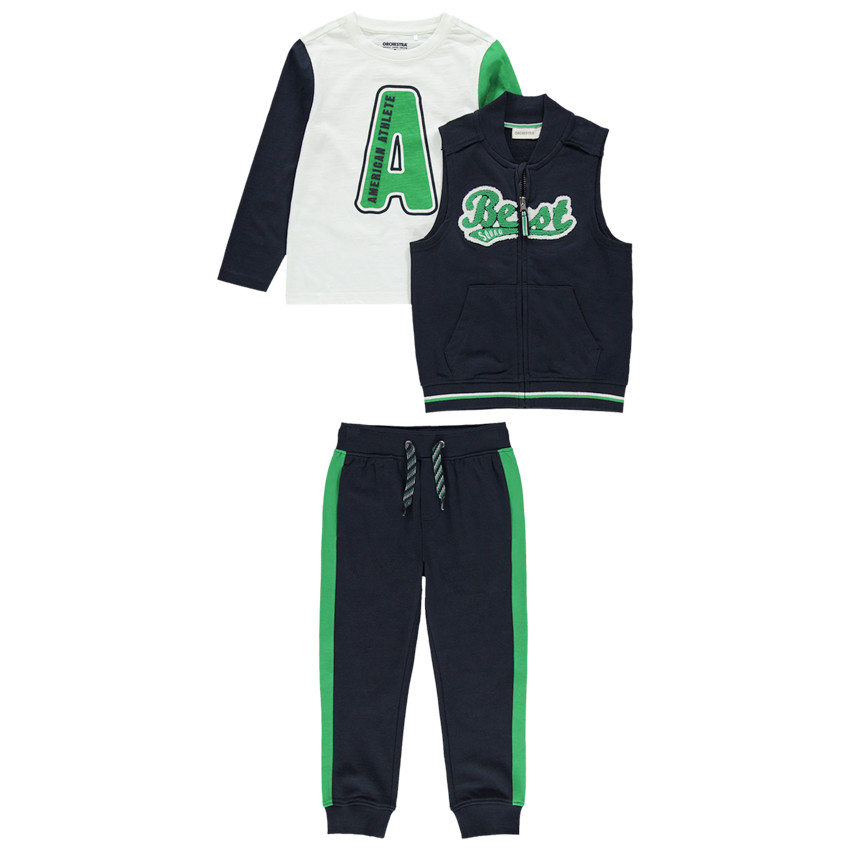 Φόρμα 3 τεμαχίων με μπουκλέ φράση 