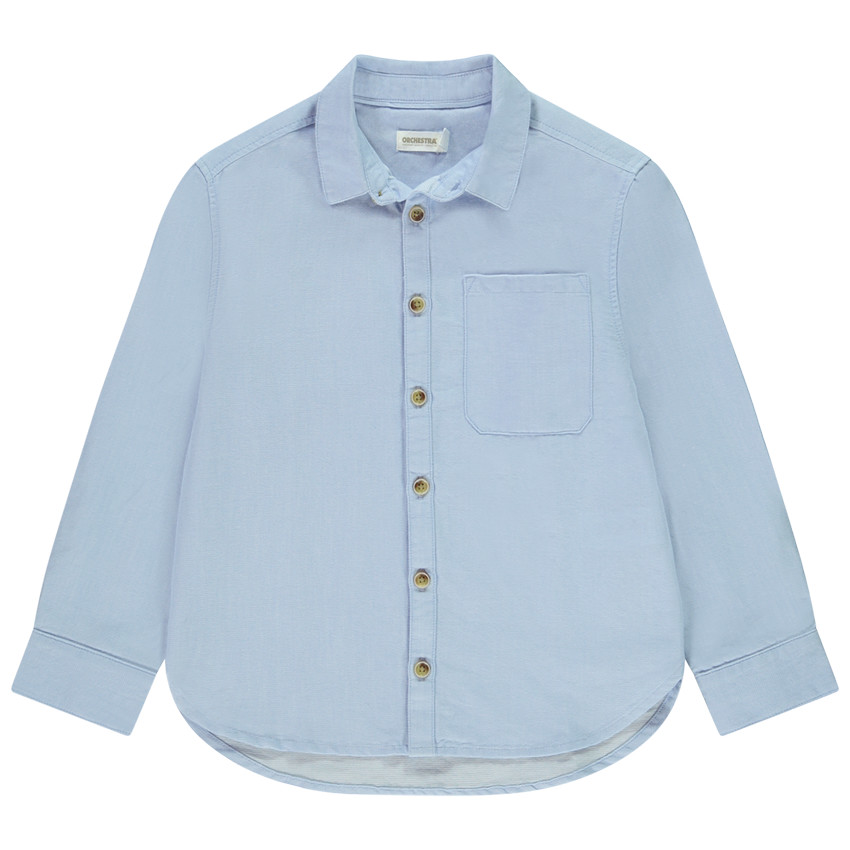 Πουκάμισο μακρυμάνικο μονόχρωμο για αγόρι 