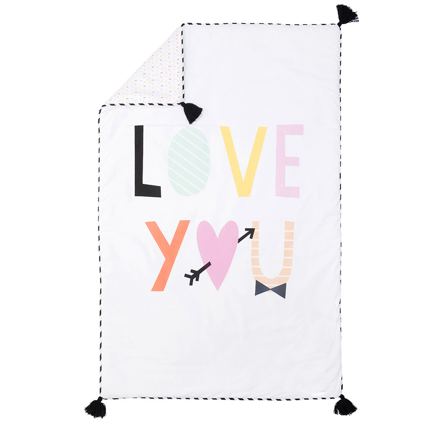 Πάπλωμα από ποπλίνα με εκτύπωση και πομ-πομ  Additional Πάπλωμα από ποπλίνα με εκτύπωση και πομ-πομ