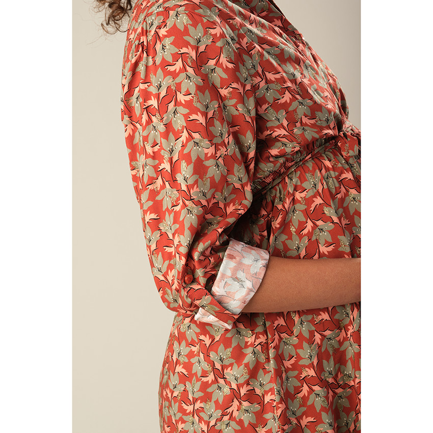 Tunique de grossesse manches longues à imprimé floral all-over 