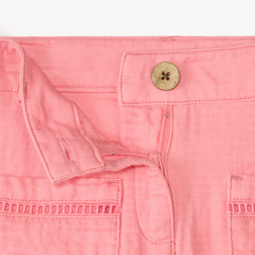 Short à poches en double gaze de coton fille 