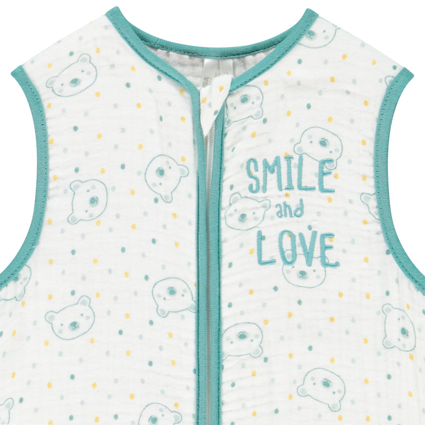 Turbulette sans manches imprimé ours pour bébé garçon 