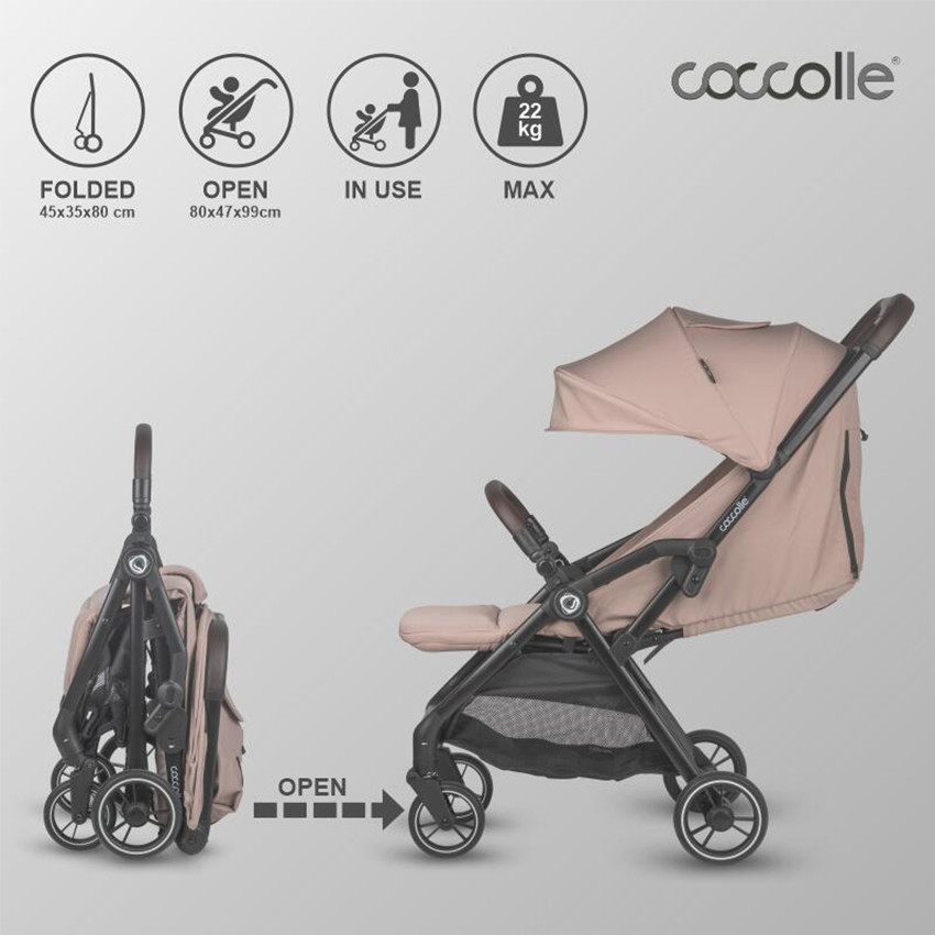 Καρότσι Με Αυτόματο Κλείσιμο Coccolle Arella / Sand Beige 