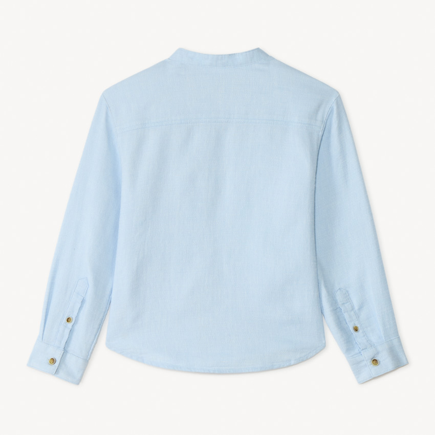 Πουκάμισο με μακριά μανίκια και γιακά mao για αγόρι 