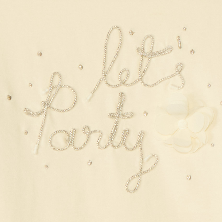 T-shirt à manches longues avec cordon doré pour fille 