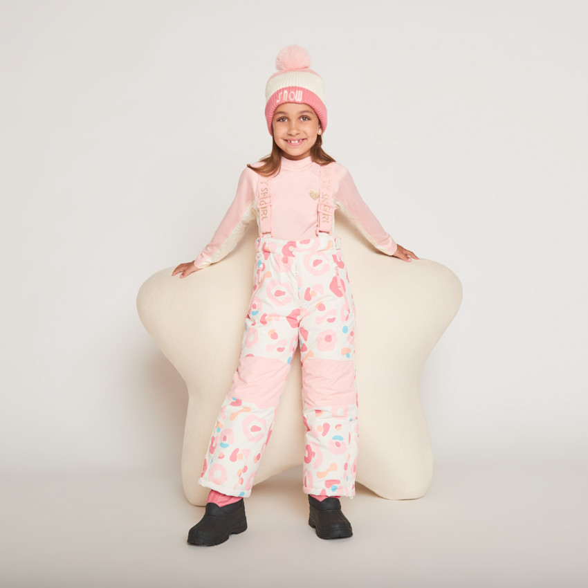 Bonnet de ski effet colorblock avec pompon pour fille  