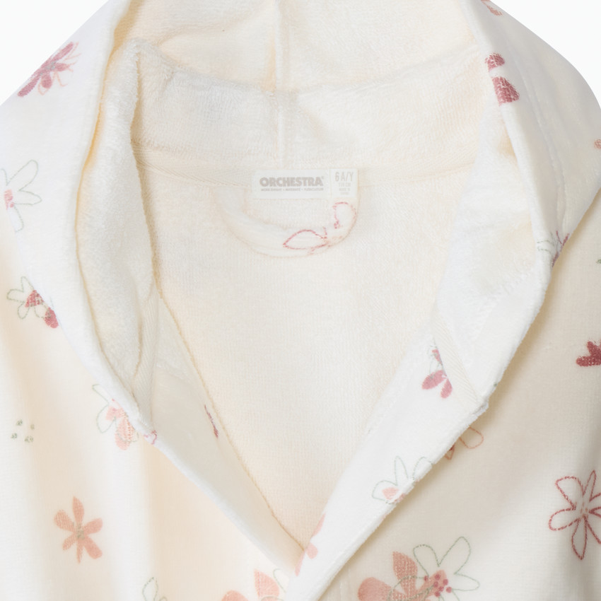 Peignoir de bain en éponge imprimé fleurs pour fille 