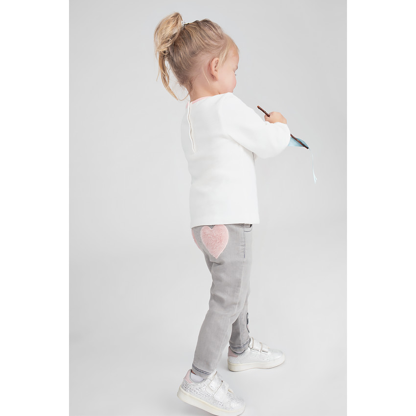 Μακρυμάνικη μπλούζα ζέρσεϊ με τυπωμένη καρδιά 