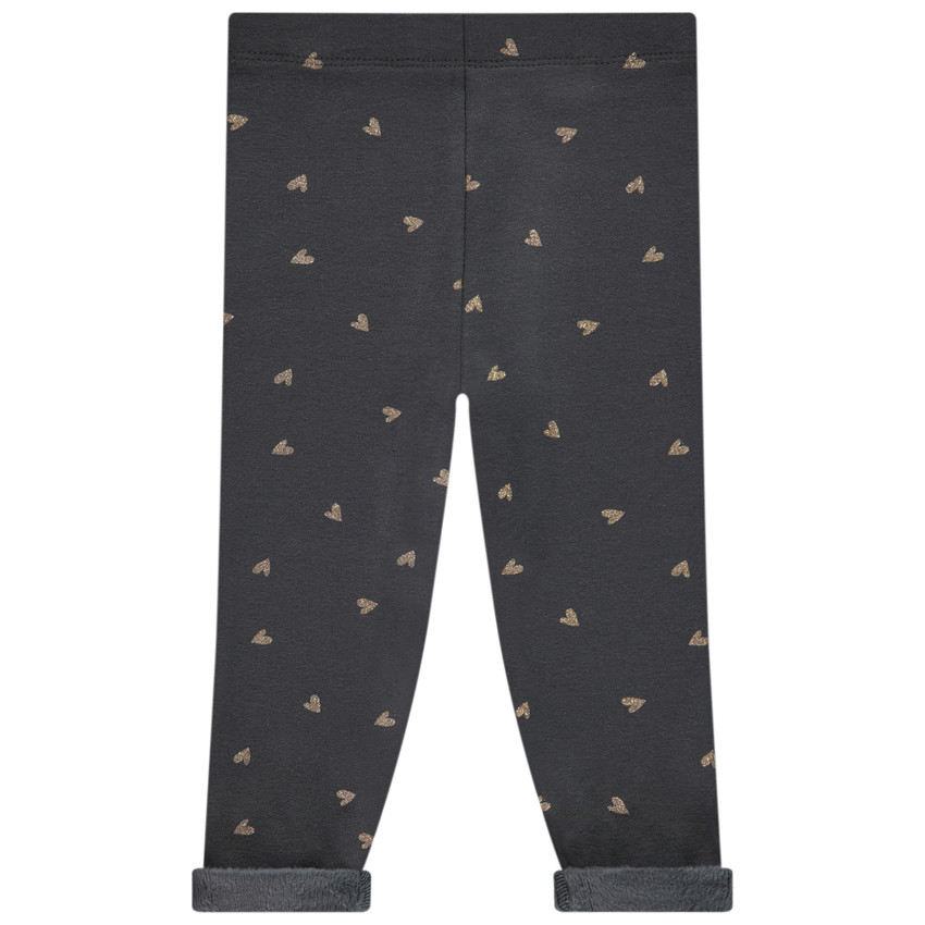 Κολάν επενδεδυμένο με sherpa και σχέδιο καρδιές για μωρό κορίτσι 