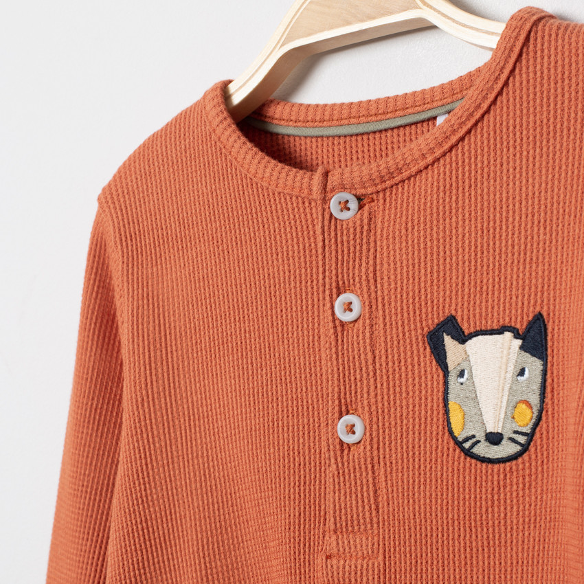 T-shirt μακρυμάνικο με οργανικό βαμβάκι με σχέδιο animal 