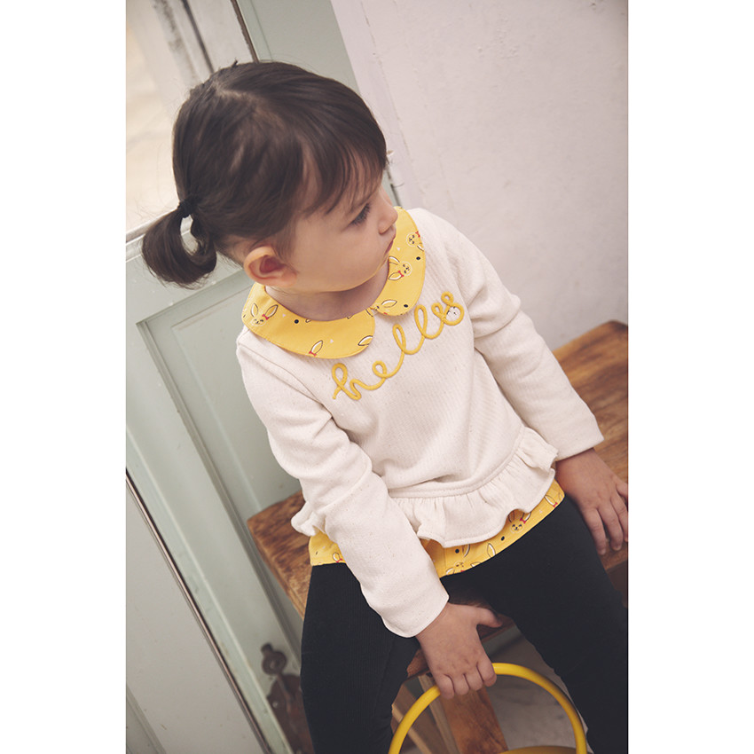 Φούτερ molleton effet 2-σε-1 με Γιακάς Claudine για bebe κορίτσι 