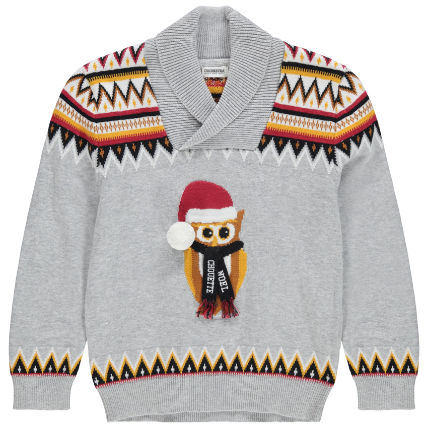 Χριστουγεννιάτικο πλεκτό πουλόβερο με ζακάρ μοτίβο 