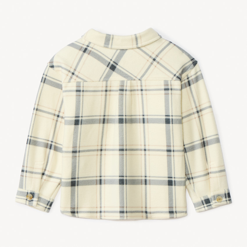 Πλεκτό molleton με καρό σχέδιο για bebe αγόρι 