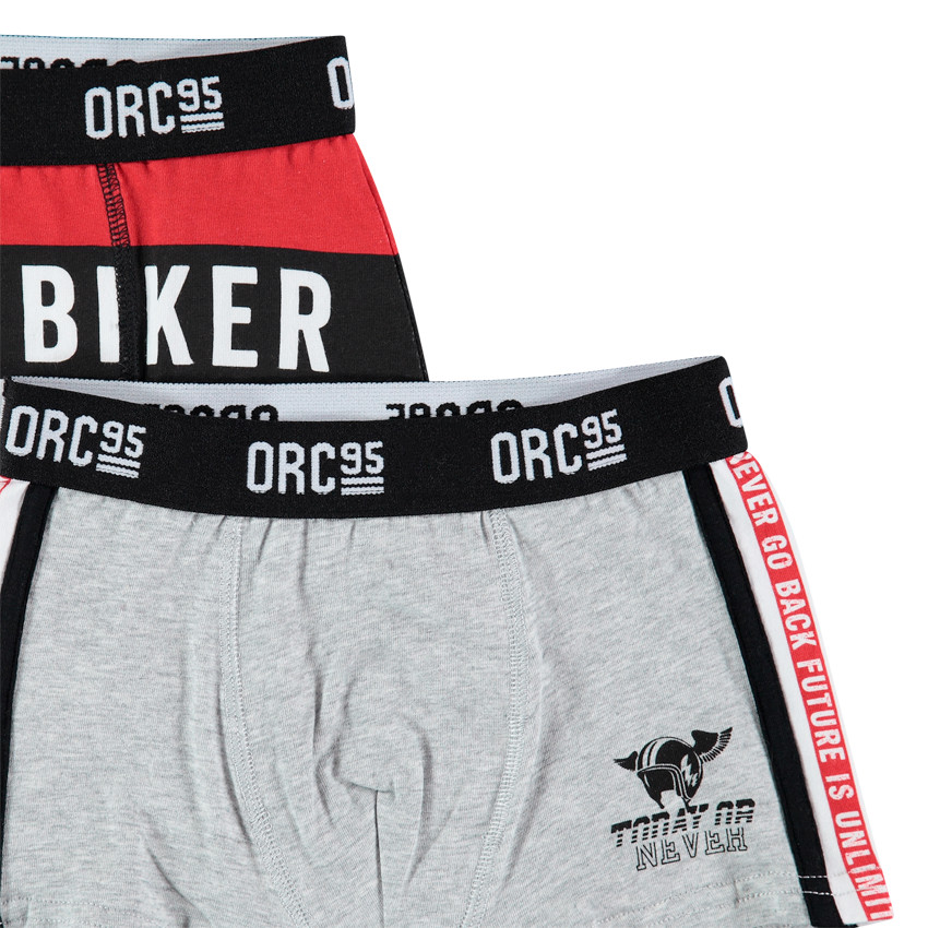 Σετ 2 μποξεράκια από βιολογικό βαμβάκι με εμπριμέ λωρίδες 