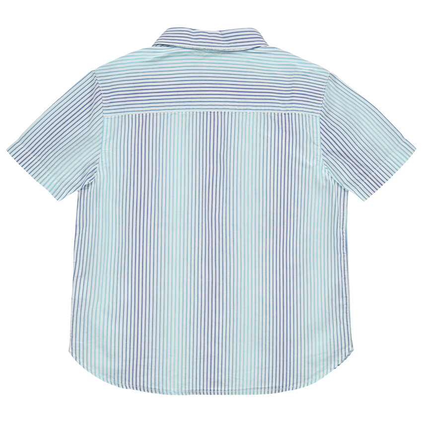 Πουκάμισο κοντομάνικο  με κάθετες ρίγες και τσέπη 