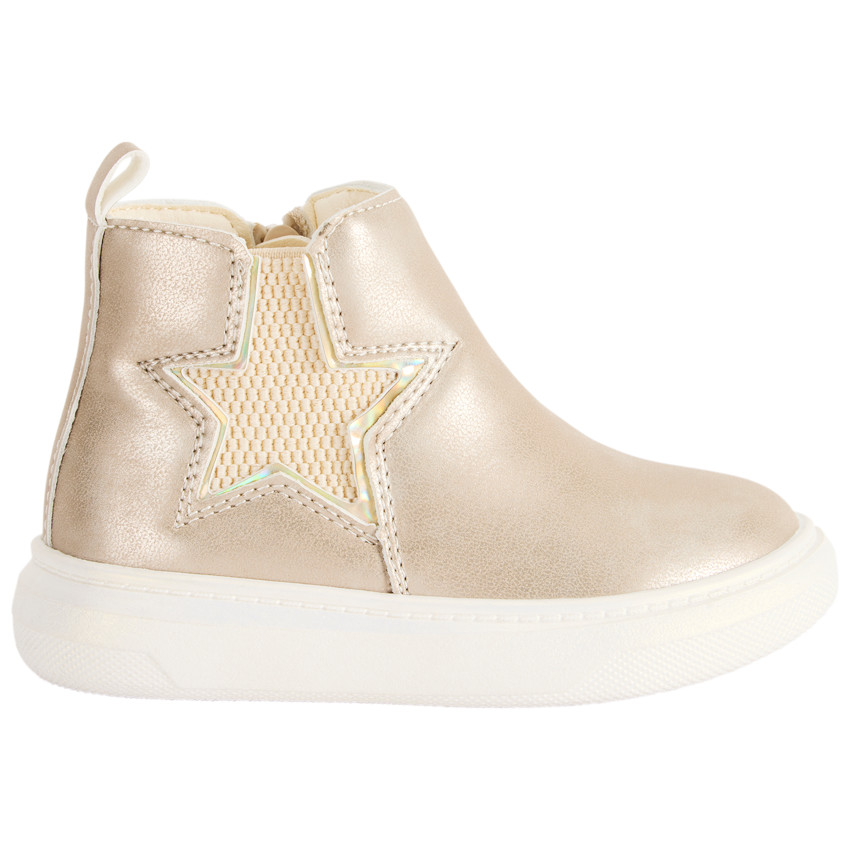 Χρυσά μποτάκια με ελαστική αστερία για κορίτσι μωρό 