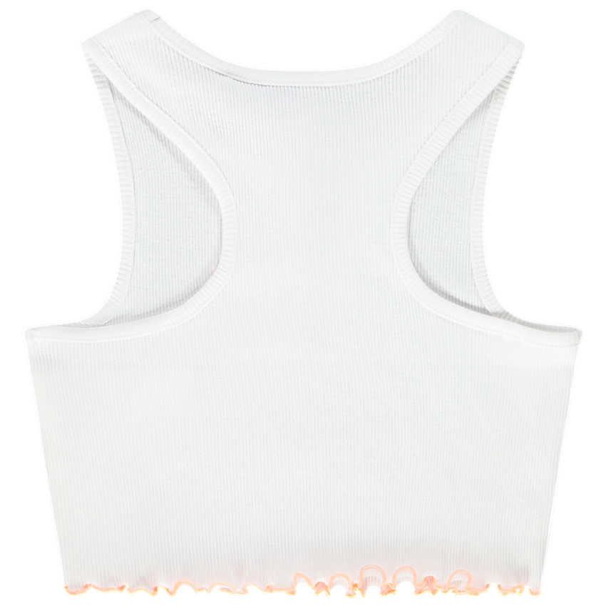 Μπλουζάκι αμάνικο κοντό effet côtelé print φλαμίνγκο για κορίτσι 