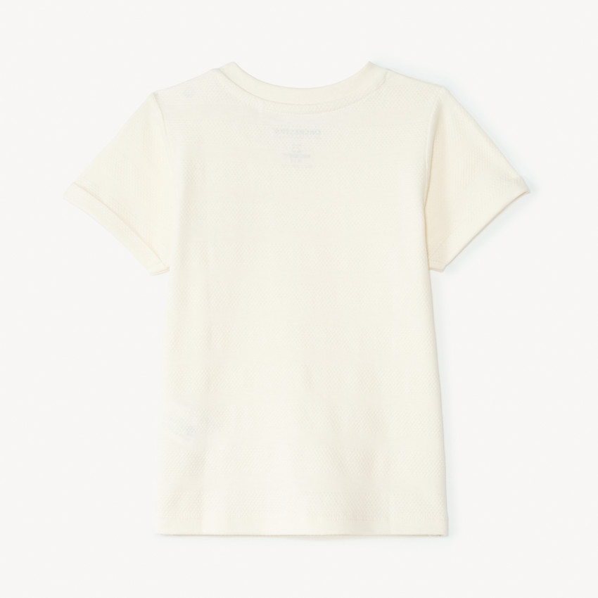T-shirt κοντομάνικο απλό από ζέρσεϊ με εφέ ποπ κορν για μωρό αγόρι 