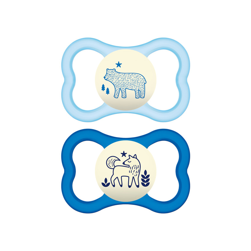 Πιπίλες Air Night Σιλικόνης Blue/Mint 16m+ 2τμχ 