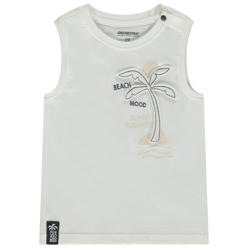 Αμάνικο μπλουζάκι με σχέδιο φοίνικα σε ανάγλυφο για bebe αγόρι 