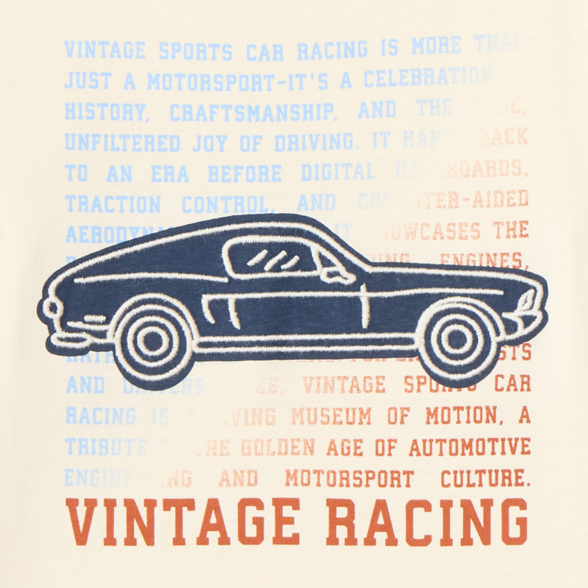 T-shirt με μακριά μανίκια για αγόρια με κεντητό vintage αυτοκίνητο 