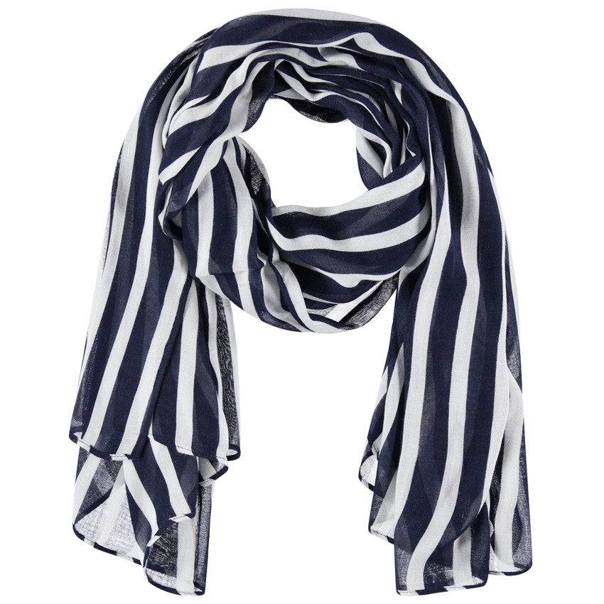 Βουάλ φουλάρι με ρίγες σε αντίθεση 