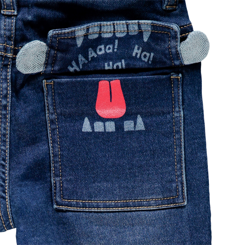 Jean droit effet used à poche fantaisie  