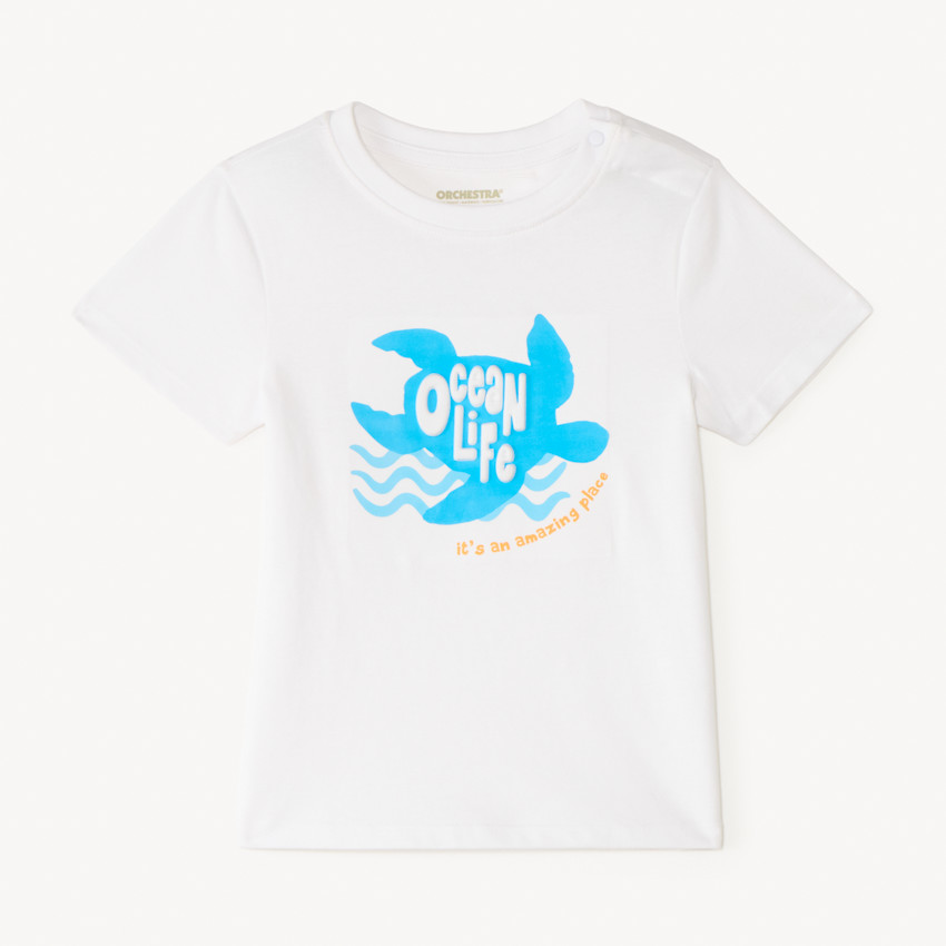 T-shirt με κοντά μανίκια με ανάγλυφα σχέδια για αγοράκι 