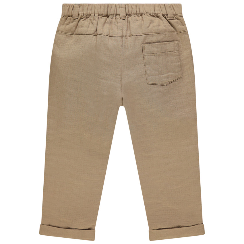 Pantalon en toile doublé jersey à bouledogue brodé  Additional Pantalon en toile doublé jersey à bouledogue brodé