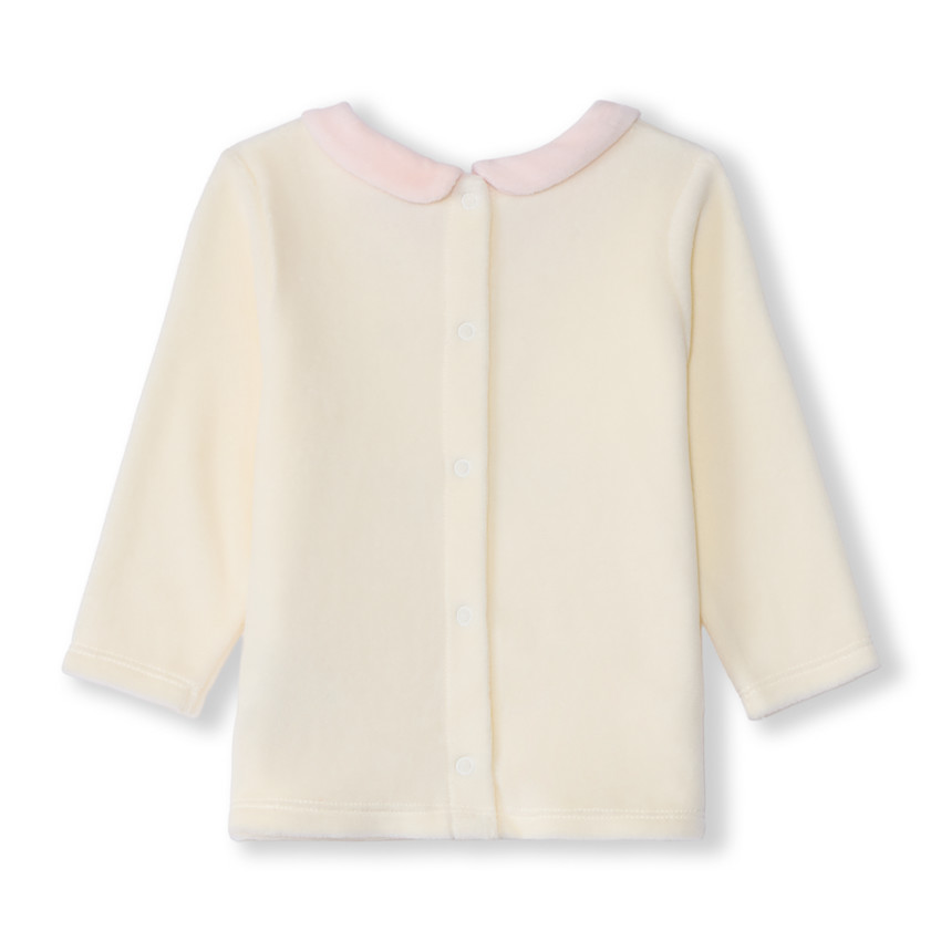 Πιτζάμα 2 τμχ. βελουτέ με σχέδιο κουνελιού για κορίτσι με διαφορετικές λεπτομέρειες ανάλογα με την ηλικία 