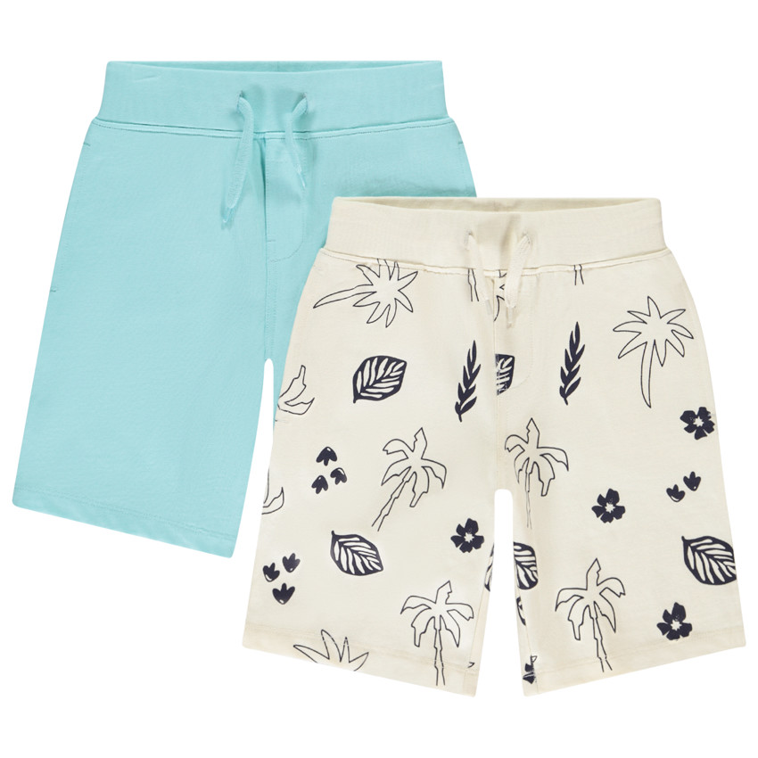 Σετ από 2 φαντεζί βερμούδες από jersey για αγόρι 