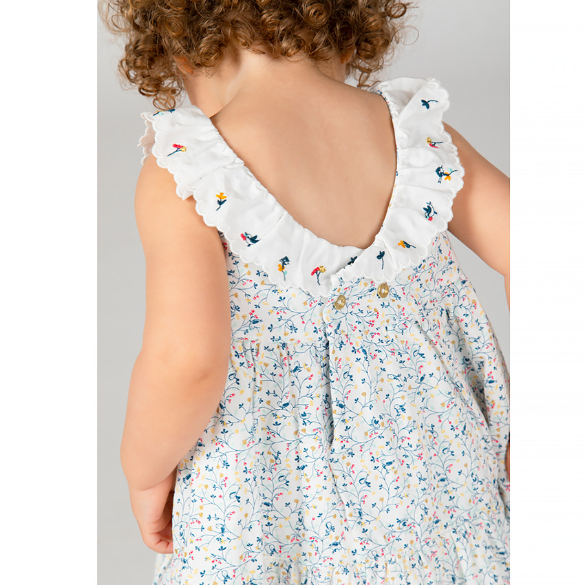 Robe sans manches col volanté et imprimé fleuri pour bébé fille  Additional Robe sans manches col volanté et imprimé fleuri pour bébé fille