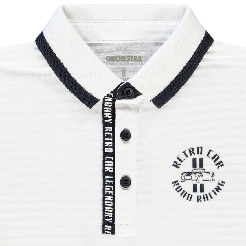 Polo κοντομάνικο jersey ριγέ για αγόρι Main Polo κοντομάνικο jersey ριγέ για αγόρι