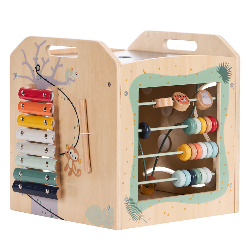 Κύβος δραστηριοτήτων XXL από ξύλο Happy Wild 