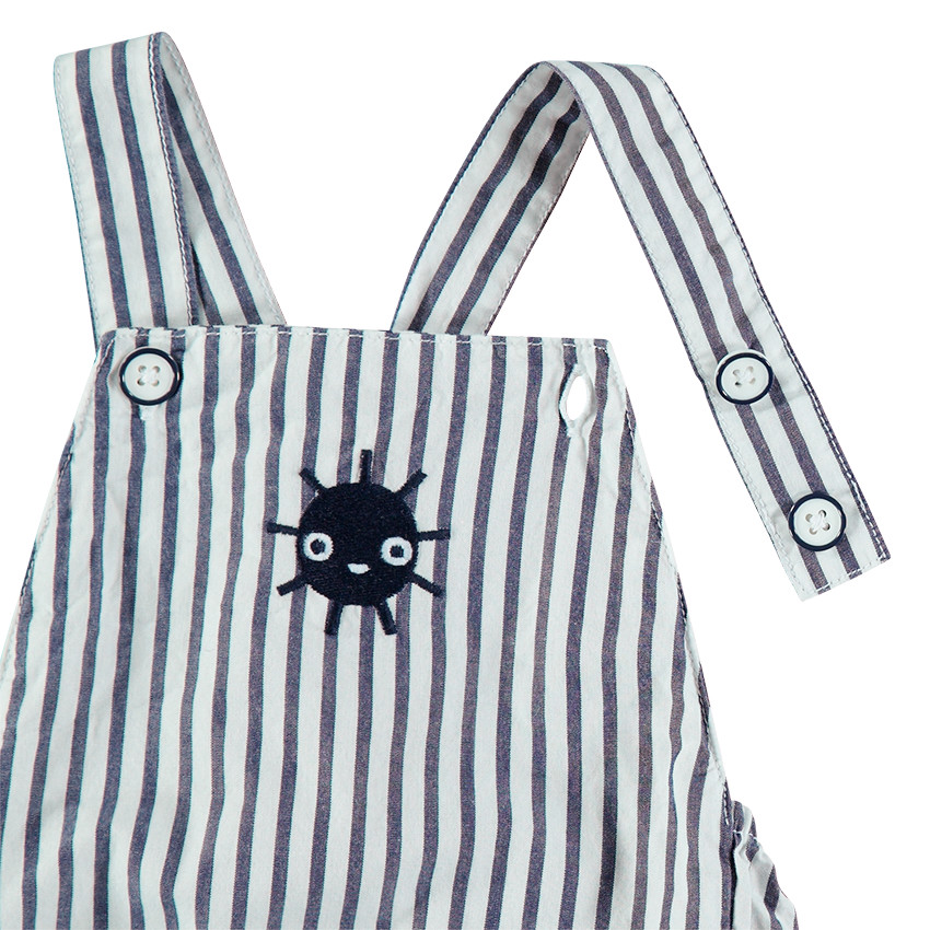 Κοντό ολόσωμο φορμάκι με ρίγες και κεντημένος ήλιος  Additional Κοντό ολόσωμο φορμάκι με ρίγες και κεντημένος ήλιος