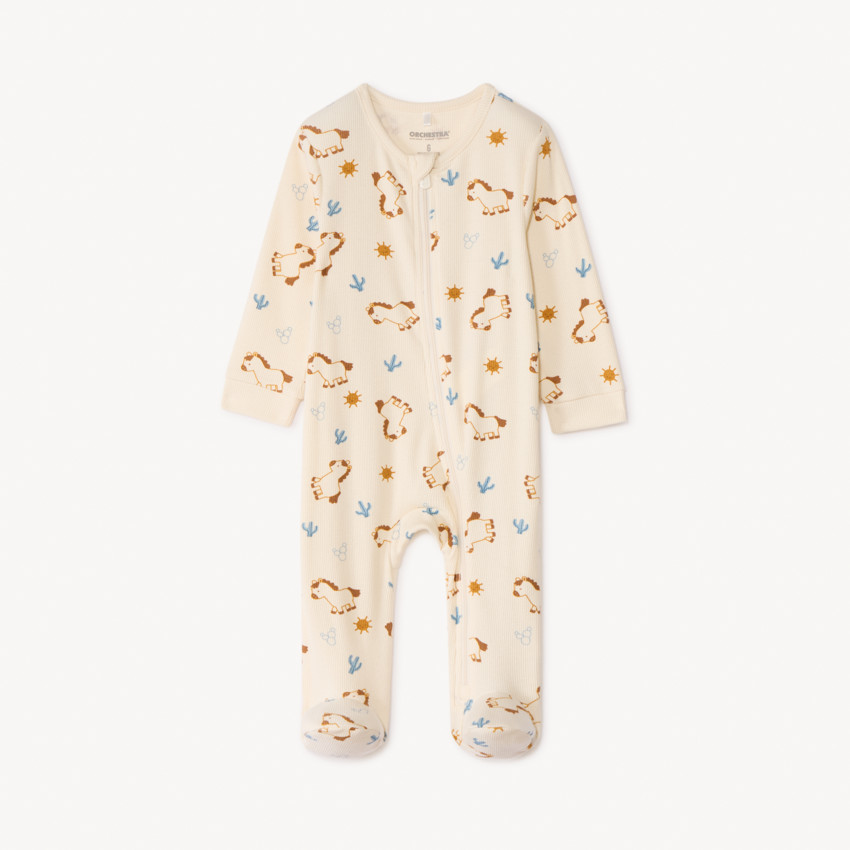 Φανελένια φορμάκι με τύπωμα αλόγων για αγόρια μωρού 