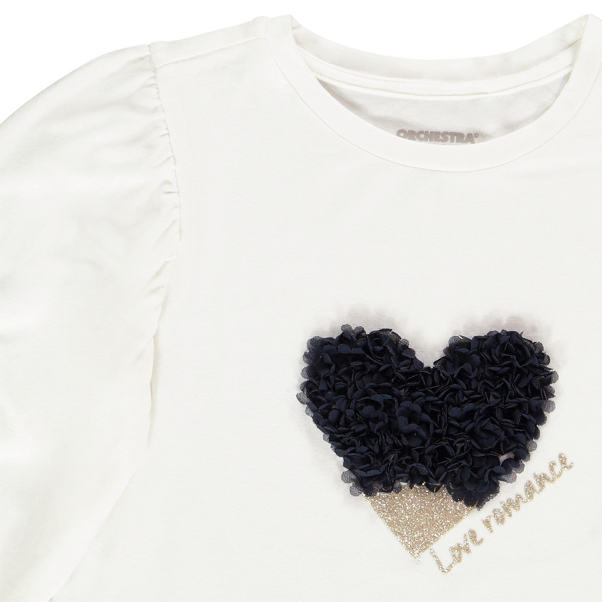 T-shirt manches longues en jersey fantaisie pour fille Main T-shirt manches longues en jersey fantaisie pour fille