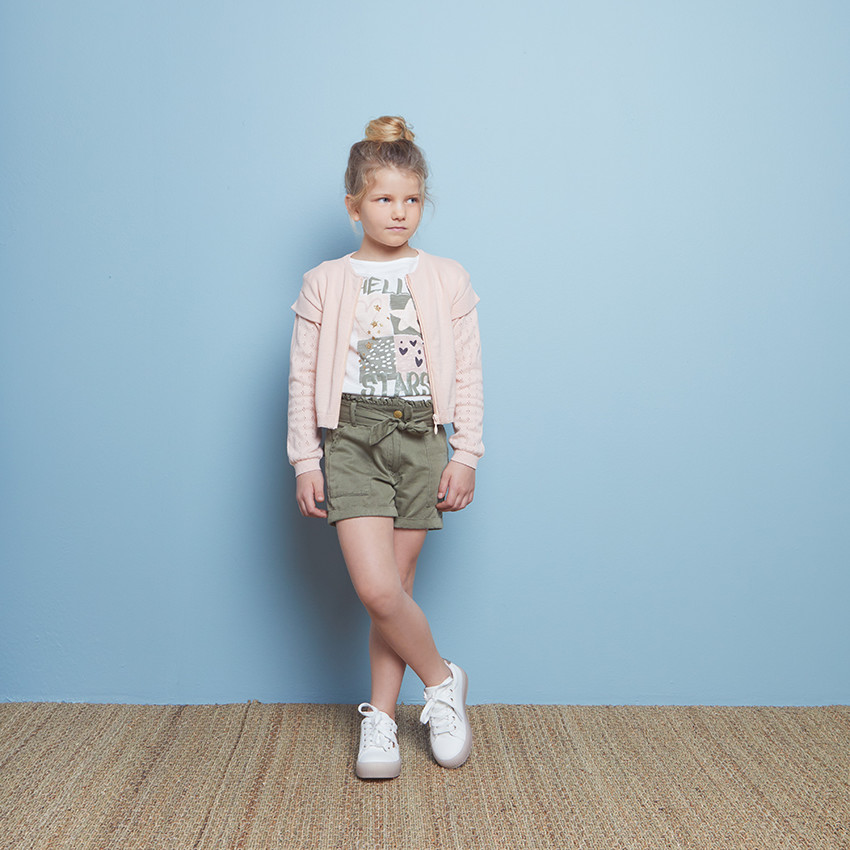 Σορτς βαμβακερό με φιόγκο για κορίτσι 