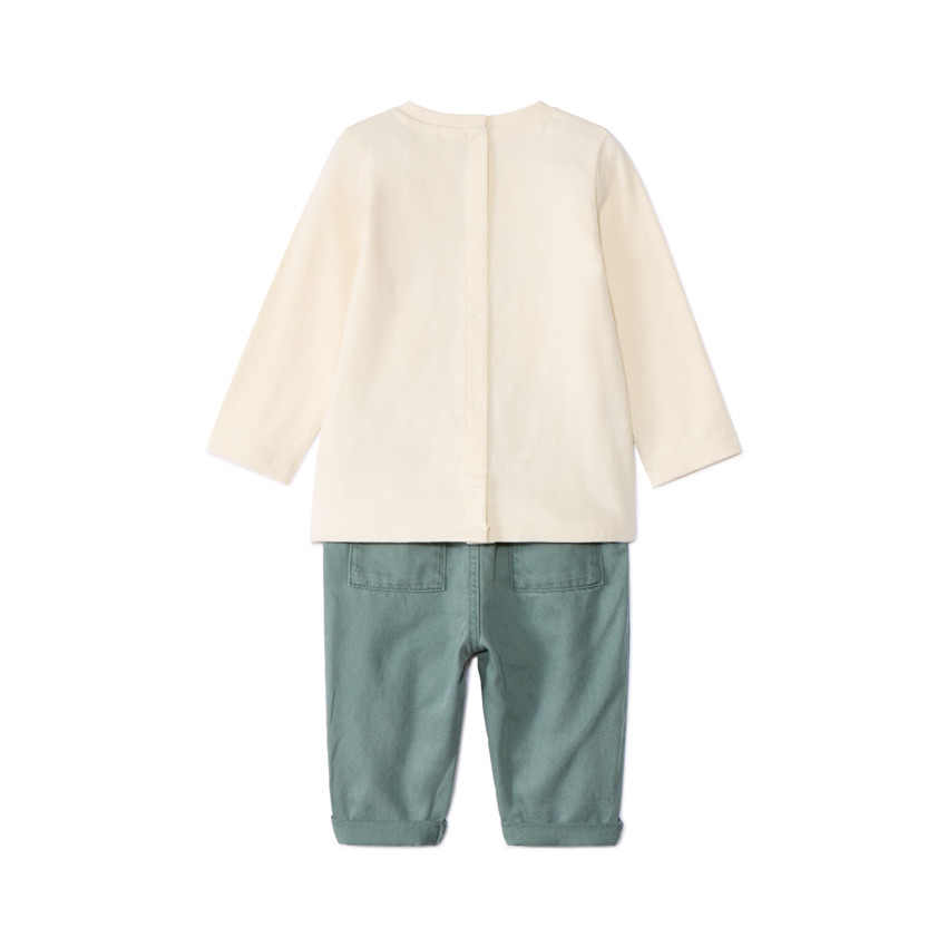 Σετ παντελόνι και φαντεζί μπλούζα για μωρό αγόρι 