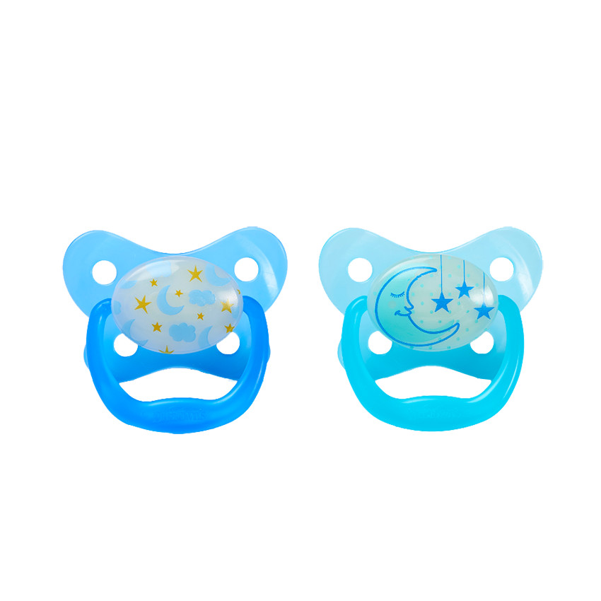 Πιπίλα νυχτός επίπεδο 2, 6-18 μηνών σε δύο χρώματα (2 τεμ.) 