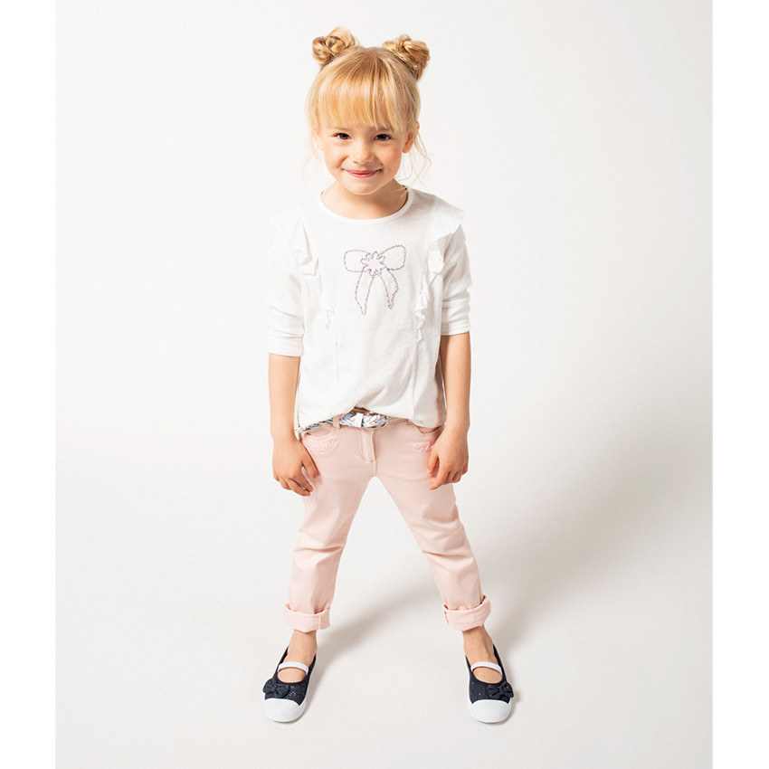 Slim παντελόνι με αφαιρούμενη ζώνη σε σχέδιο πλεξίδας 