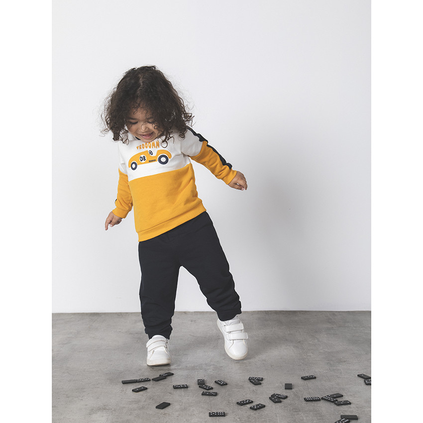 Jogging molleton Color block για bebe αγόρι 