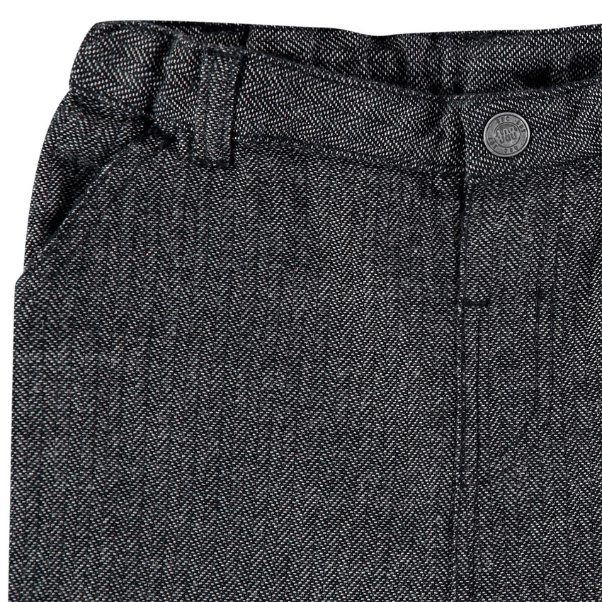 Γκρι παντελόνι με ύφανση ψαροκόκαλο 