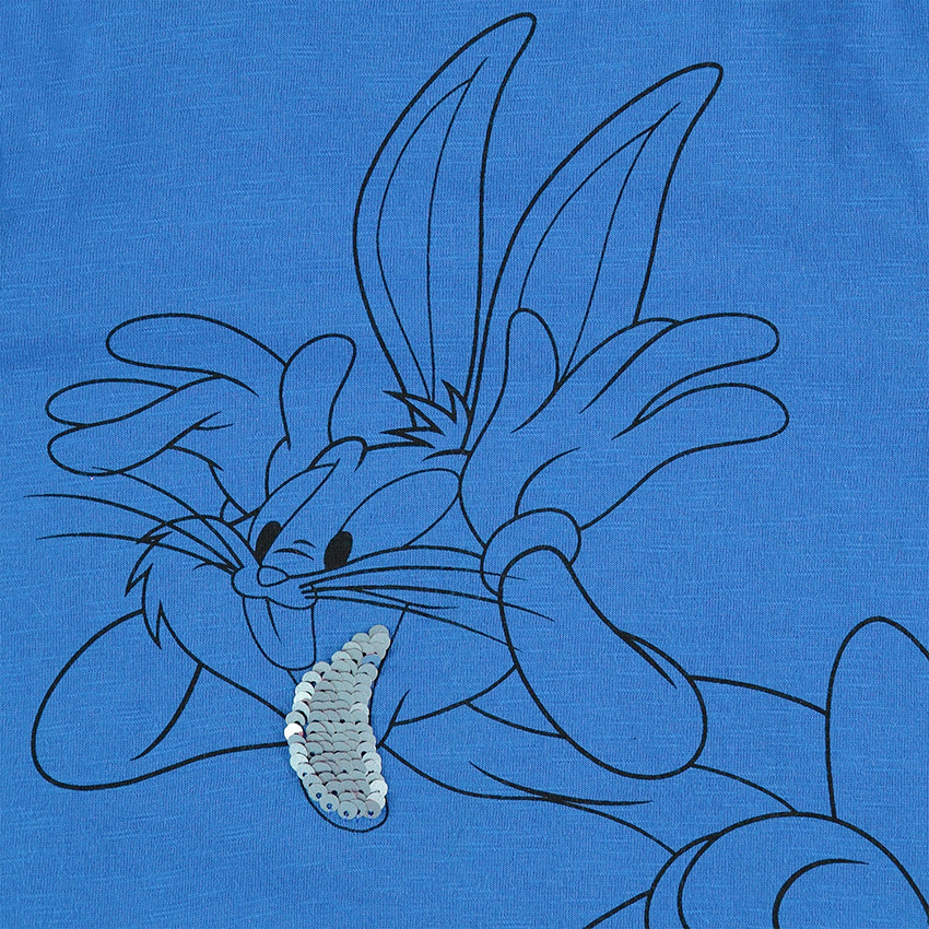 Μακρυμάνικη μπλούζα με Bugs Bunny της ©Warner/Looney Tunes και "μαγικές" πούλιες 