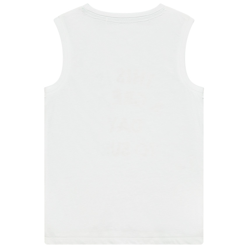 Αμάνικο μπλουζάκι από βαμβάκι με φαντεζί σχέδιο για αγόρι 